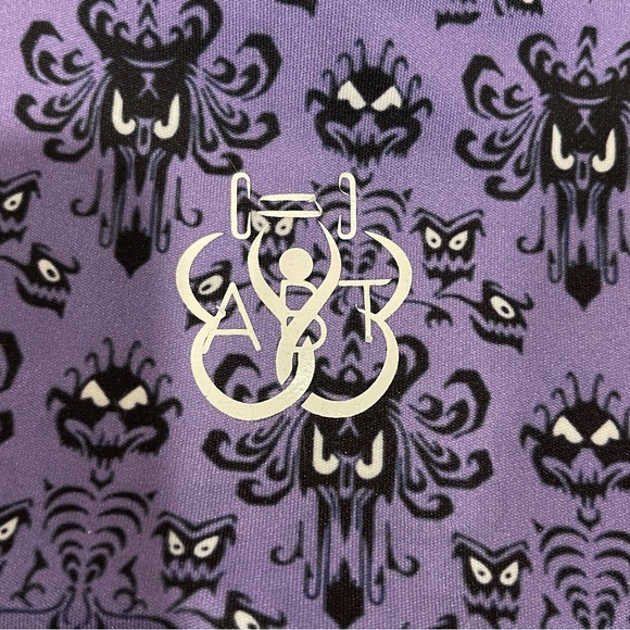 Disney Haunted Mansion wallpaperPatterned Women's Bike Shorts with Black Accents - Picture 5 of 8